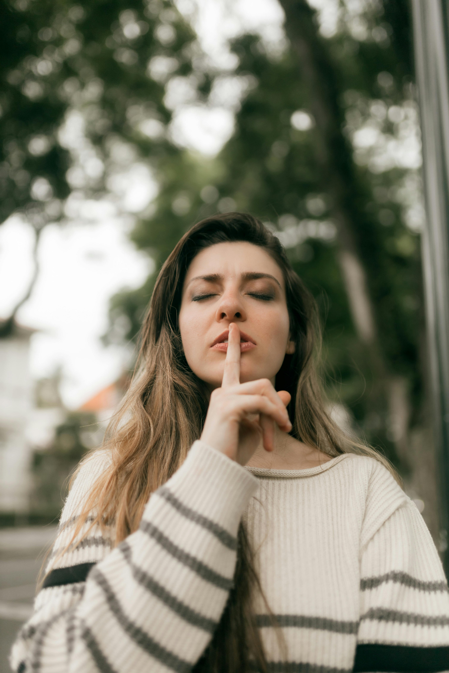 woman shushing