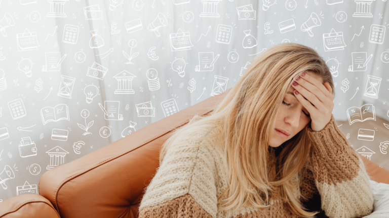 Woman Experiencing Money Stress Due to Wealth Transfer